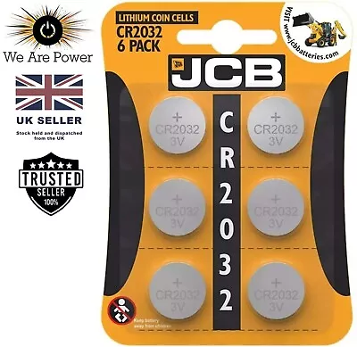 6 X JCB CR2032 3V Lithium Button Coin Cell Battery DL2032 BR2032 UK SELLER • £2.65