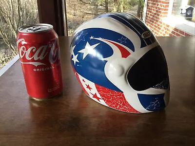 Bilt Biker Motorcycle Helmet Coin Money Bank 8x6x5 Hayden Stars Stripes • $11.99