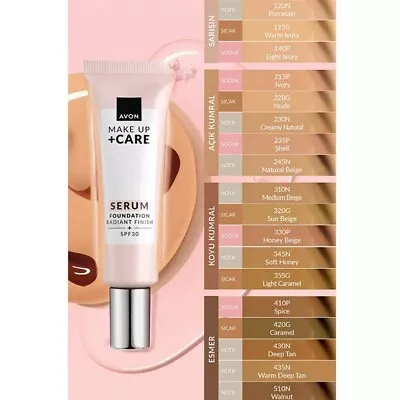 Avon Make-Up + Care Serum Foundation | Radiant Finish | SPF30| 245N • £10