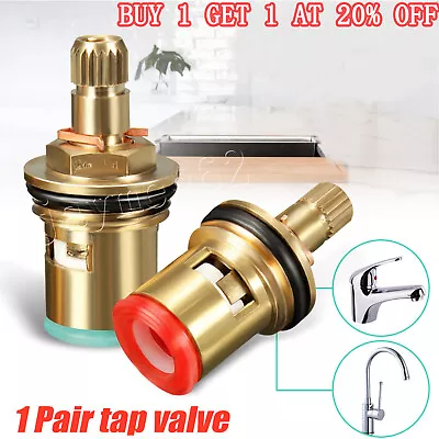 2PCS Replacement Tap Cartridge Valve 1/2 Ceramic Disc Gland Quarter Turn 20Teeth • £4.61