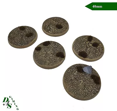 40mm Round Resin Scenic Bases Cracked Parched Earth Plains Warhammer 40K Wargam • £4.79