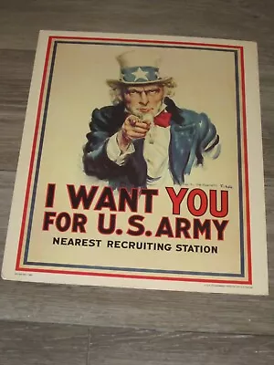 I Want You For US Army Recruiting Poster 1985 US Govt Printing Office 14x11 • $8.46