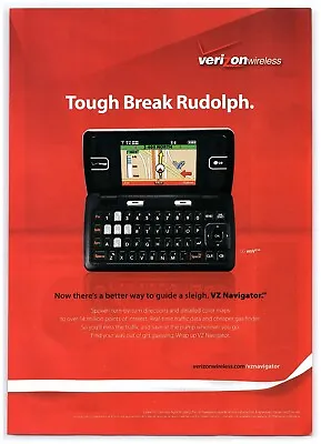 2008 Verizon Wireless Print Ad LG EnV2 Phone Tough Break Rudolph VZ Navigator • $11.50