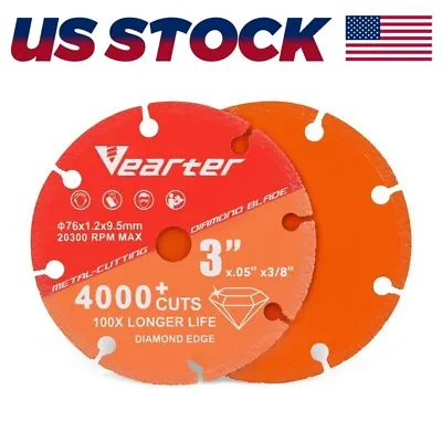 Diamond Cutting Wheel 3 X 3/8 Inch For Metal Cut Off Wheel 4000+ Cuts Saw Blade • $10.83