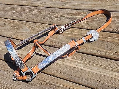 CIRCLE Y Light Oil German Silver Western Show Halter - 2YO/MARE Sz -Lightly Used • $179.95