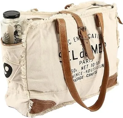 Handmade Messenger Bag Vintage Small Canvas Shoulder Crossbody Purse • $54.98