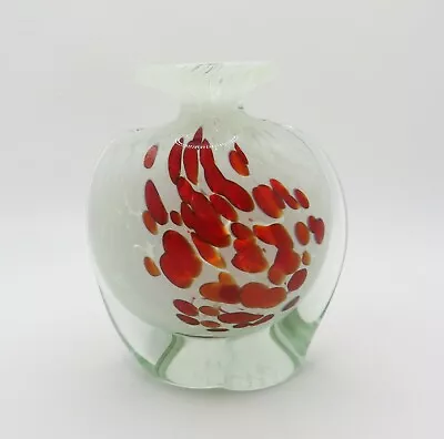 Vintage Late 20th Century Small Maltese Mdina Art Glass Spatter Posy Vase Signed • $93.25