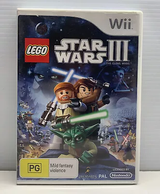 Lego Star Wars Iii 3 The Clone Wars Nintendo Wii Game Free Tracked Postage • $17.99