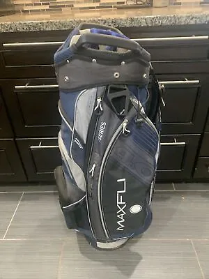 MAXFLI U/Series 4.0 Cart Golf Bag - 15 Way Divider Top  8 Zippers Blue Gray • $57.84