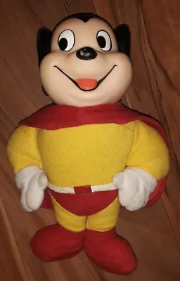 Vintage Mighty Mouse Plush With Vinyl Head Figure 1988 Presents - NO TAIL • $15