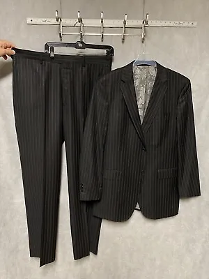 Bespoke Suit Men 42L Gray Surgeon Cuff Wool 38X33.5 Pant Luxury The King's Image • $87.74