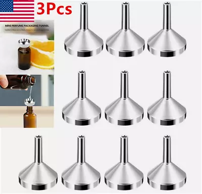 US 3Pcs Stainless Steel MIni Funnel For Perfume Diffuser Bottle Liquid Oil Flask • $2.69