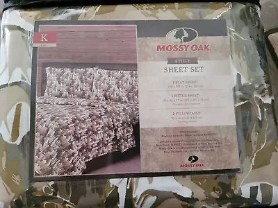 New Mossy Oak King Sheet Set Moose Print Sheet Set 4 Piece Set Deer Elk Moose • $49.99