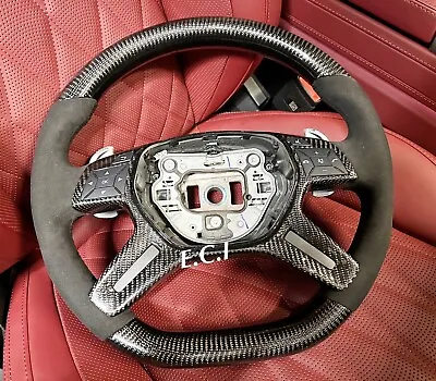 Oem Mercedes Amg 13~18 G65 G63 Ml63 Gl63 G550 Black Carbon Fiber Steering Wheel • $1699.98