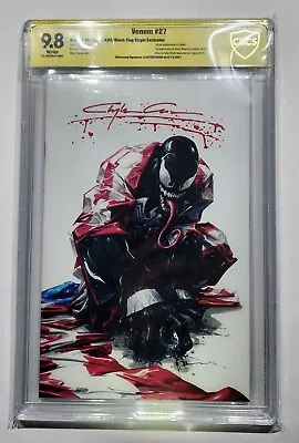 Venom #27 SIGNED CLAYTON CRAIN Virgin KRS BLACK FLAG GRADED CBCS 9.8 MURDER SIG • $399