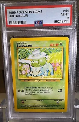 Bulbasaur 44/102 Unlimited Base Set Pokemon Card PSA 9 MINT • $49.99