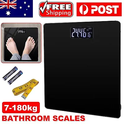 Bathroom Scales Digital Weighing Body Fat Weight Scale Electronic Monitor Glass • $22.99