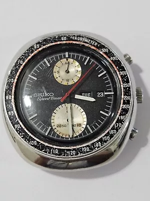 Seiko 6138-0011 Chronograph AUtomatic Watch UFO Speed-Timer Vintage Men's Black • $295