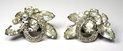 Vintage Eisenberg Rhinestone/crystal Clip Earrings • $5