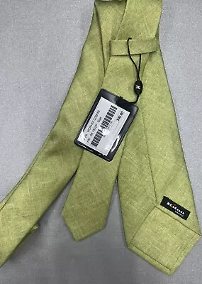 NWT. Kiton Napoli 7-Fold Green And White Abstract Print Silk Tie • $150