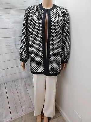 Windsmoor/Amanda Smith Pants Blazer Suit Set Black Ivory White Sz 12 • $28.49