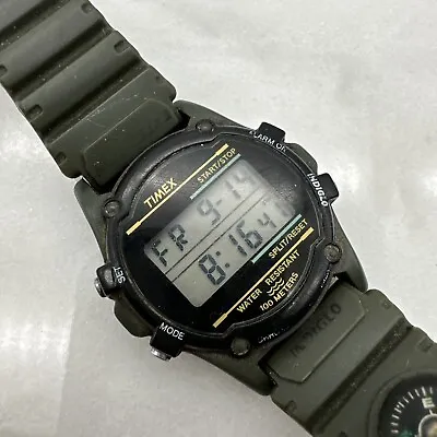 Vintage Timex Expedition 100M Water Resistant Indiglo Digital Green New Battery • $17.99