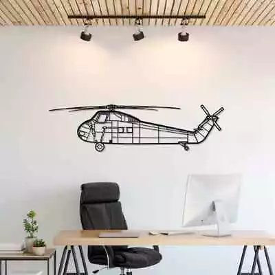 Wall Art Home Decor 3D Acrylic Metal Plane Aircraft USA Silhouette H-34 • $237.59