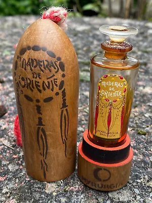 Myrurgia Perfume   Orienté Woods   & Miniature Bottle & Around 1950 & Wood Case • $106.54