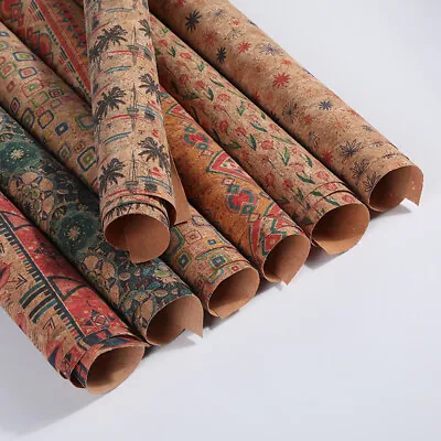 21*29cm Floral Cork Fabric Sheet Patchwork Clothing Bag Purse Sewing Craft DIY  • $2.35