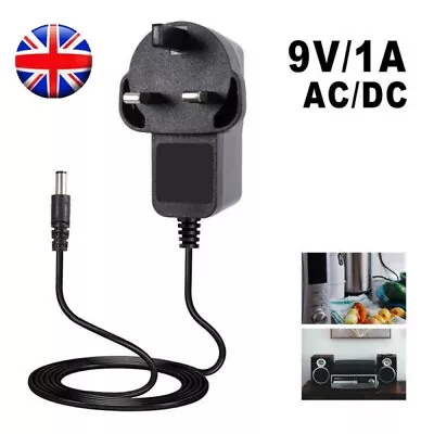 9v Power Supply UK 9V Adaptor 9V Charger 9 Volt Power Supply UK 9V 1A AC/DC PLUG • £4.58