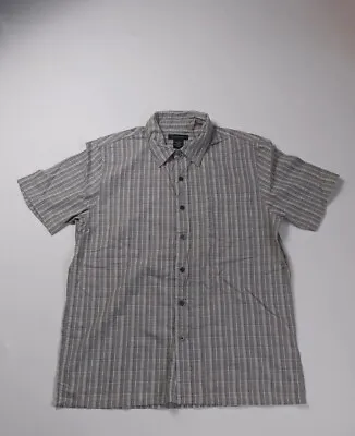 Calvin Klein Men's Shirt Short Sleeve Size Large Gray Check Pattern • £9.95