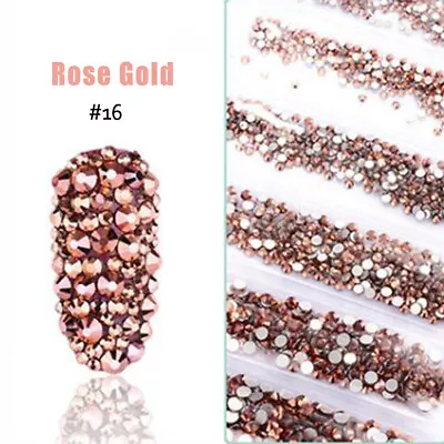 1728 Pcs 6 Mix Size SS4-SS12 Nail Art Rhinestones Glitter Crystal Gems 3D Tips • $4.95