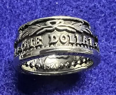 1921 AUTHENTIC SILVER DOLLAR MORGAN COIN RING Made In America Size 10 1/2 • $89.95