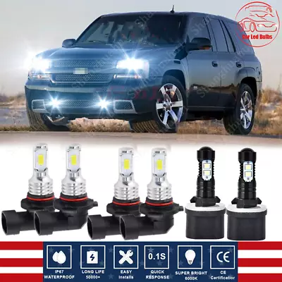 For Chevy TrailBlazer 2002-2009 6000K 6X Front LED Headlights + Fog Lights Bulbs • $29.18