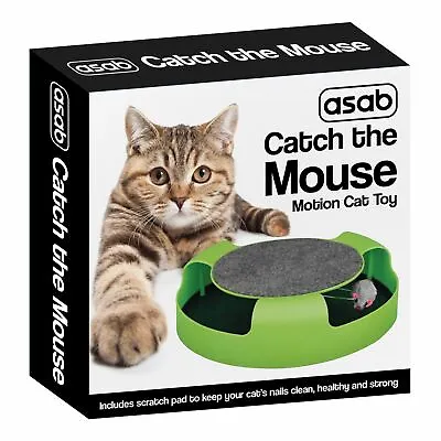 Cat Kitten Catch The Mouse Moving Play Toy Interactive Plush Scratching Claw Mat • £6.99