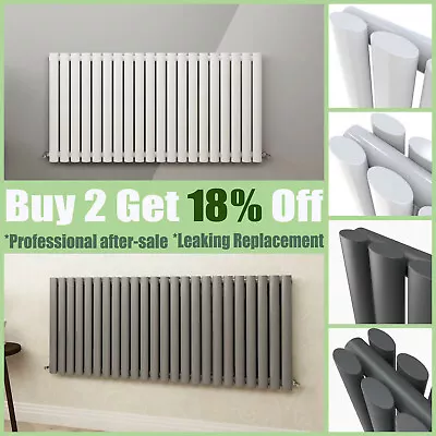 Anthracite White Black Horizontal 600mm Oval Column Radiators Central Heating • £52.99