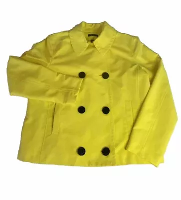 Chaps Rain Coat Jacket Yellow Double Breasted Nautical Size XL • $18.45