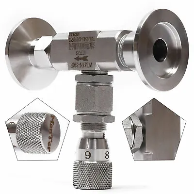 KF25 High Vacuum Metering Valve Bellows Sealed 304 Stainless Steel Control Valve • $70.03