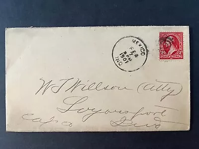 1901 Mr. Wilson Logansport Indiana Mexico Target Cancel 2 Cent Cover • $29.95