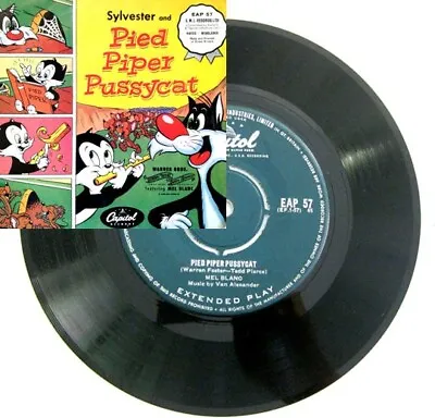 Mel Blanc - Sylvester And Pied Piper Pussycat Vinyl Record 7 Inch Juke Box EAP57 • $30