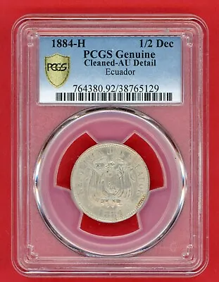 Ecuador  1/2  Decimo 1884  Km # 49   Pcgs  Au. • $213.50