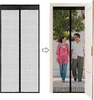 Magnetic Mesh Curtain Door Fastening Mosquito Fly Insects Bugs Guard Net Screen • £5.79