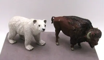 Two Vintage Collectible Mini Figurines Britain's Ltd. Buffalo Bison & Polar Bear • $5.46