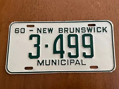 1960  New Brunswick Municipal Canada License Plate Tag 3-499 • $29.99