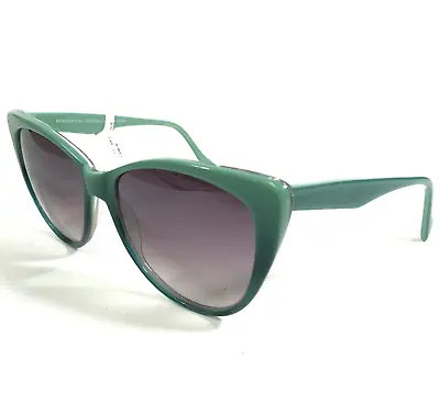 Morgenthal Frederics Sunglasses 262 ANNE Green Cat Eye Frames W/ Purple Lenses • $49.99