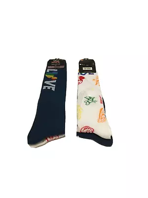 Disney Pride Collection Mickey & Friends 2 Pair Socks Shoe Size 4-10 NWT • $9.99