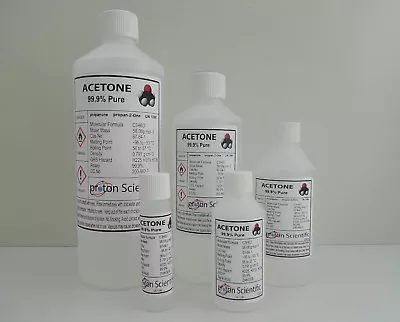 £8.49 • Buy Acetone 99.9% Pure High Quality ACS/Lab Grade Nail Varnish Remover 5 Sizes