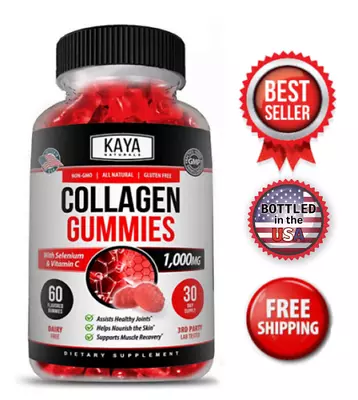 Collagen Vitamin Gummies For Hair Skin & Nails #1 Premium Collagen Supplement • $10.69