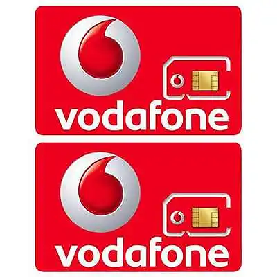 2x Vodafone Pay As You Go SIM Card Micro Nano Adapter For IPhone IPad Samsung • £1.44