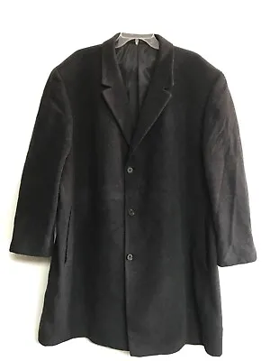 Calvin Klein Black Grey Wool Cashmere Jacket 3 Button Lined Overcoat 25x42 Pocke • $192